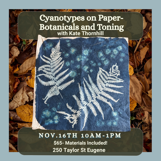 Cyanotypes on Paper- Botanicals and Toning with other Natural Dyes