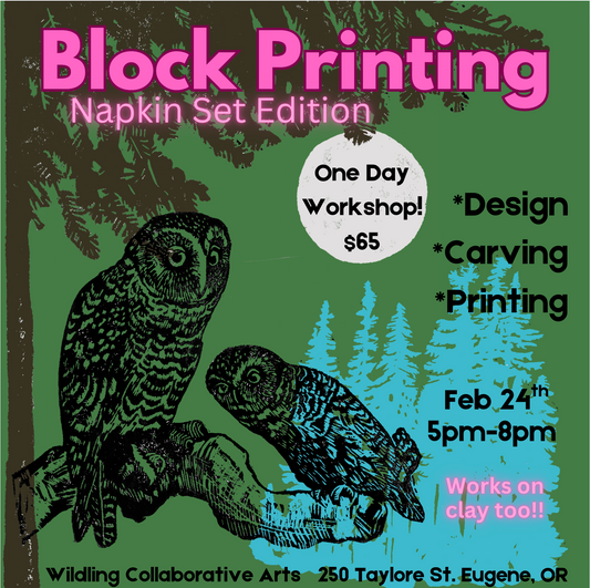 Block Printing- NAPKIN SET EDITION February