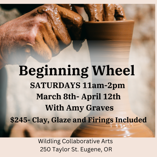 Beginning Wheel: SATURDAYS Ceramic Fundamentals With AMY GRAVES March 8th- April 12th 11am-2pm