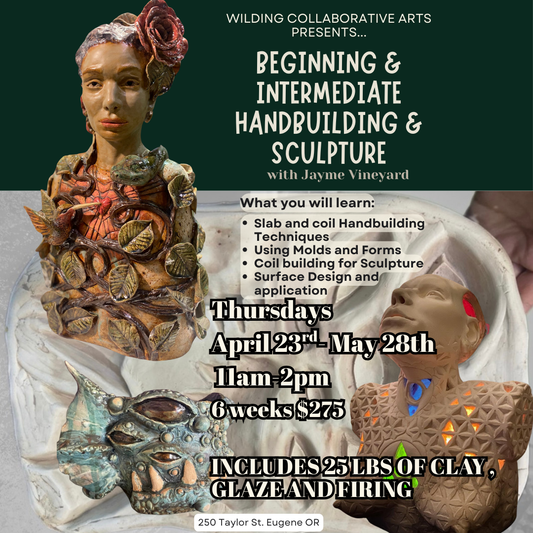 Beginning-intermediate handbuilding, Sculpture and Plaster Mold Making wJayme Vineyard- April
