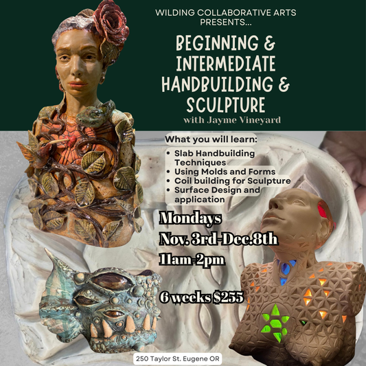 Beginning-intermediate handbuilding, Sculpture and Mold Making wJayme Vineyard
